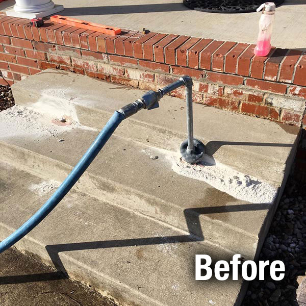 Lafayette​ Concrete Steps Leveling - Before